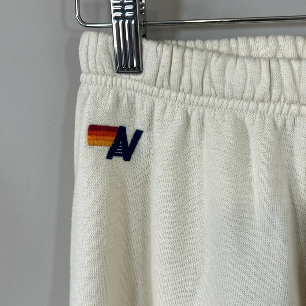 Aviator Nation Cream Pants with Rainbow Stripes - Picture 6 of 16